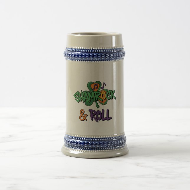 Shamrock and Roll St. Patrick's Day Beer Stein (Center)