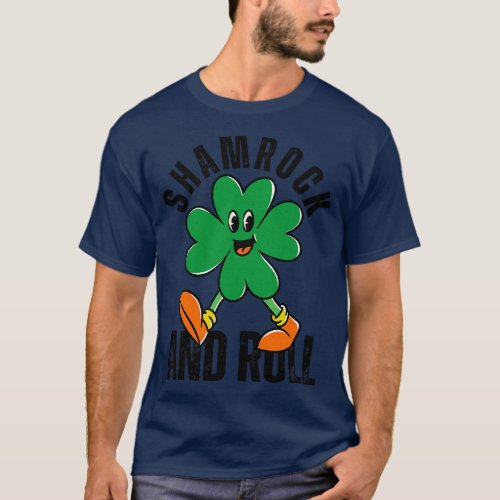 Shamrock And Roll St Patricks Day Reto T_Shirt