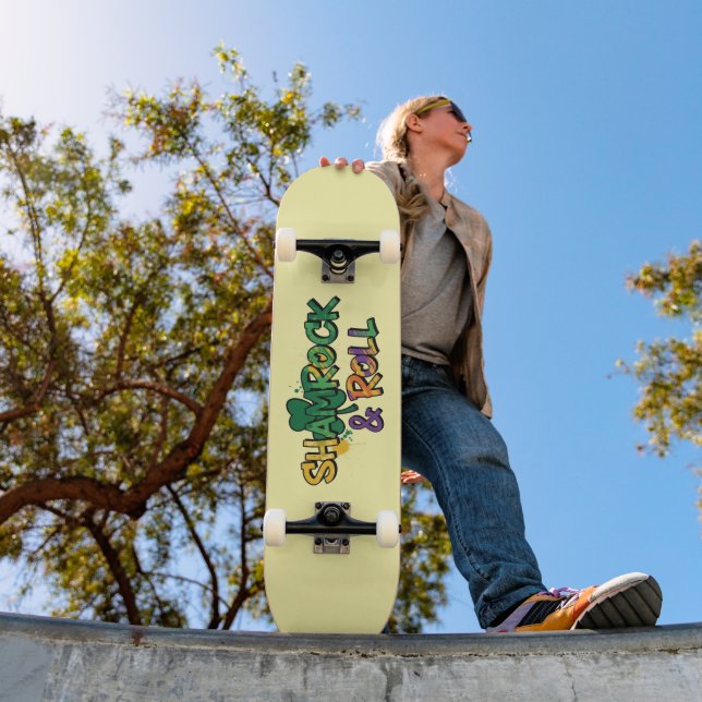 Shamrock and Roll St. Patrick's Day Skateboard (Outdoor 1)