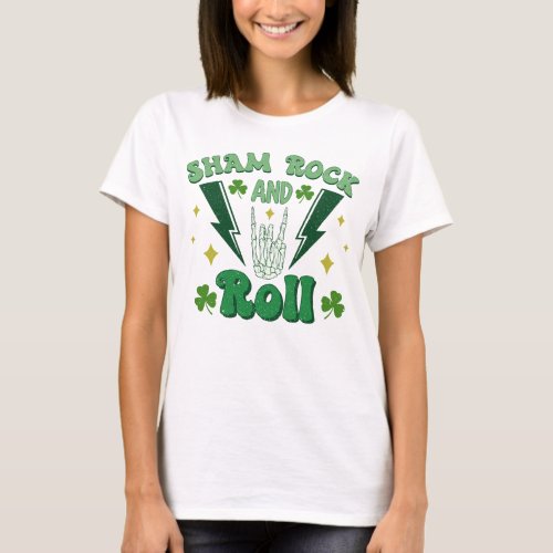 Shamrock And Roll St Patricks Day T_Shirt