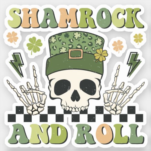 Shamrock and Roll Sticker