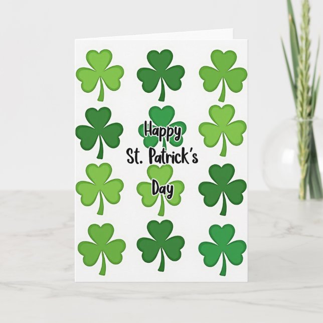 Shamrock Art St Patricks Day Card (Front)