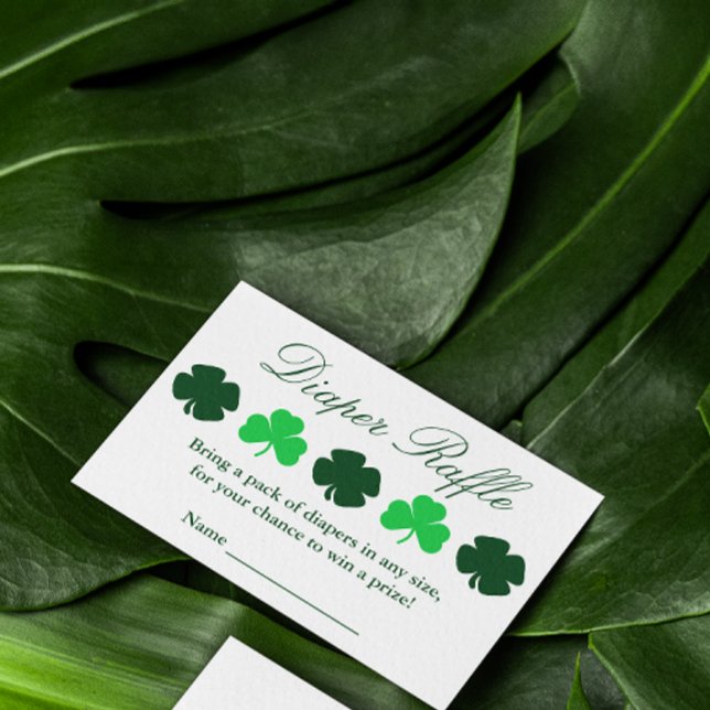 Shamrock Baby Shower Diaper Raffle Enclosure Card (Creator Uploaded)