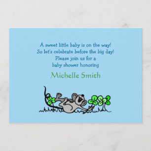 shamrock; baby shower invitation