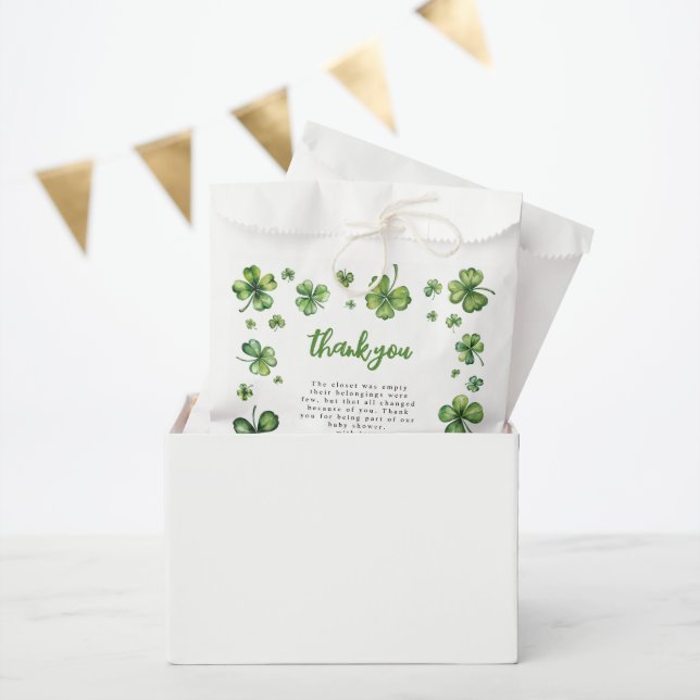 Shamrock | Baby Shower Thank You Favor Bag (Party)