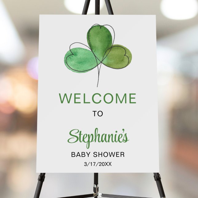 Shamrock Baby Shower Welcome Sign (Creator Uploaded)
