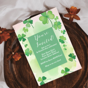 Shamrock Background St. Patrick's Day  Invitation