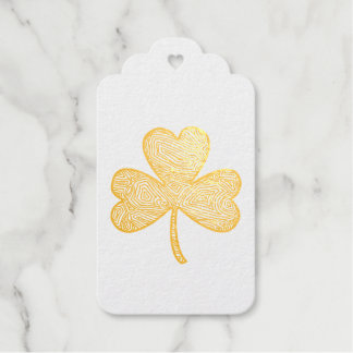 Shamrock Badge Holder Foil Gift Tags