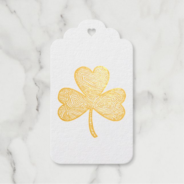 Shamrock Badge Holder Foil Gift Tags (Front)