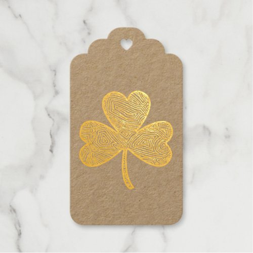 Shamrock Badge Holder Foil Gift Tags