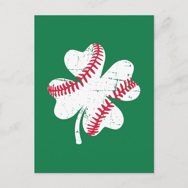 Shamrock Baseball St. Patrick's day Postcard (Front)
