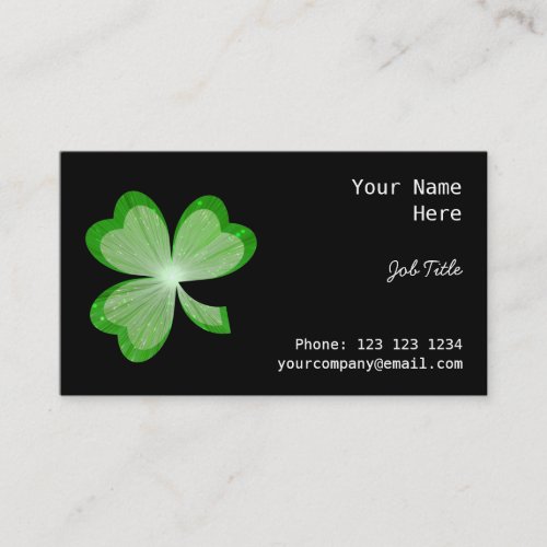 Shamrock Black business card side