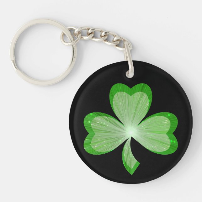 Shamrock Black double-sided Keychain (Front)