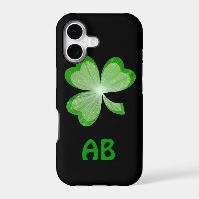Shamrock Black monogram iPhone 5 case (Back)