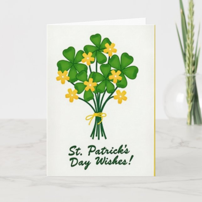 Shamrock Blossoms Greetings Card (Front)