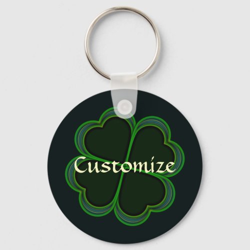 Shamrock Blue Personalized Keychain