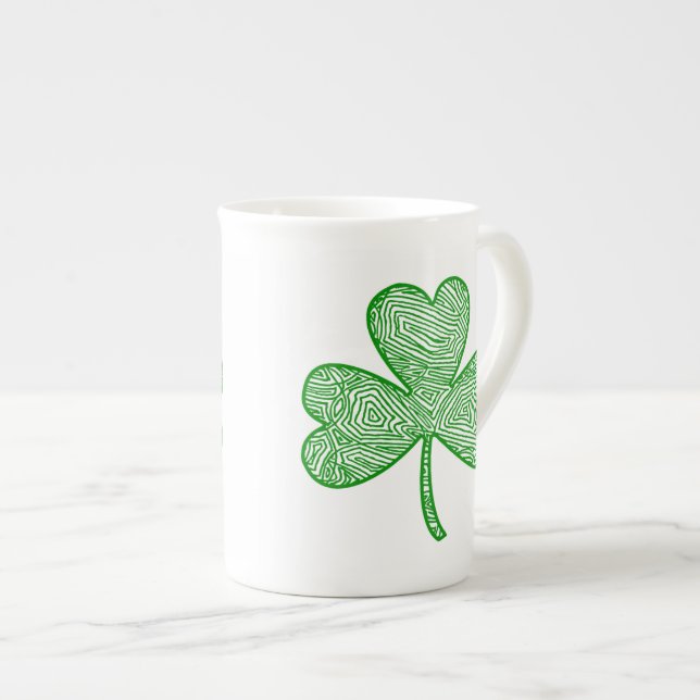 Shamrock Bone China Mug (Front Right)