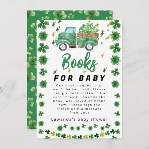 Shamrock  Books For Baby Enclosure Card