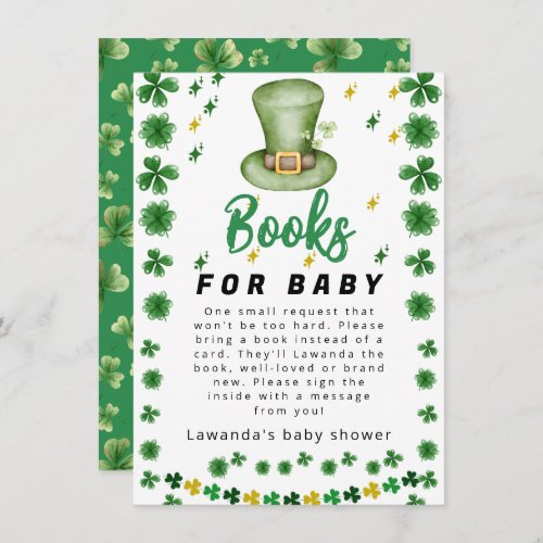 Shamrock  Books For Baby Enclosure Card