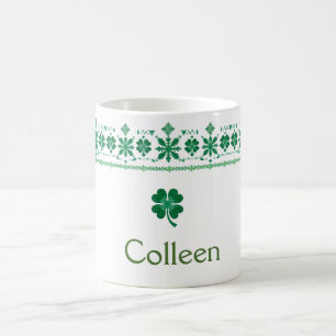 Shamrock Border Personalized St. Patrick's Day Coffee Mug