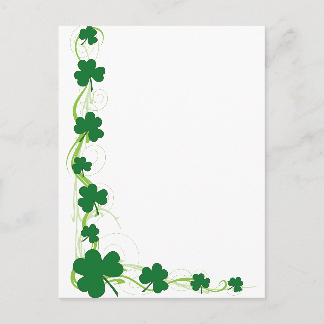 Shamrock Border Postcard Zazzle 