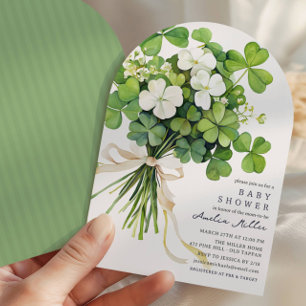 Shamrock Bouquet Baby Shower Invitation