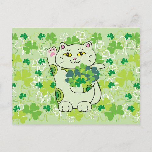 Shamrock Bouquet Neko Postcard