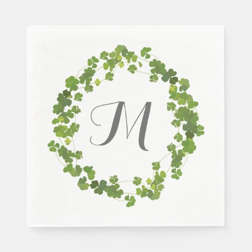 Shamrock bouquet st patricks day paper napkins