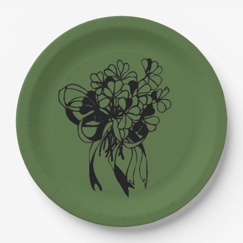 Shamrock Bouquet St Patricks Day Paper Plates