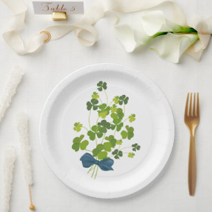 Shamrock bouquet, st patrick's day paper plates
