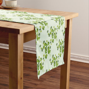 Shamrock bouquet, st patrick's day short table runner