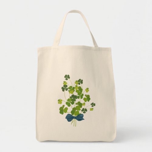 Shamrock bouquet st patricks day tote bag