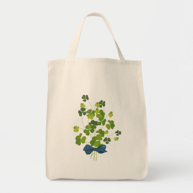 Shamrock bouquet, st patrick's day tote bag (Front)