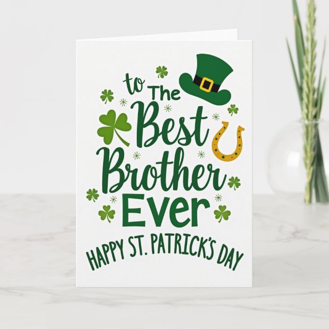 Shamrock Brother St Patricks Card (Front)