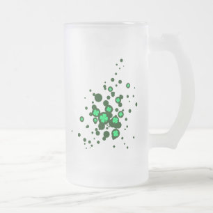 shamrock bubbles frosted glass beer mug