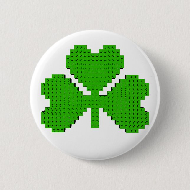 Shamrock Building Blocks Drawing Button (Front)