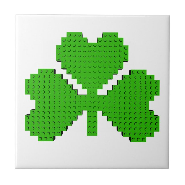 Shamrock Building Blocks Drawing Ceramic Tile (Front)