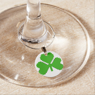 Shamrock Building Blocks Drawing Wine Charm