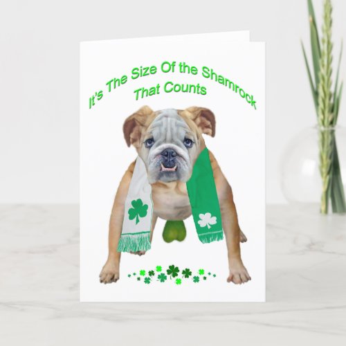 Shamrock Bulldog St Patricks Day Card