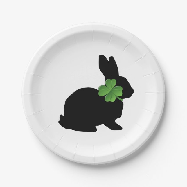 Shamrock Bunny Paper Plates (Front)