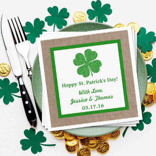 Shamrock & Burlap St. Patrick's Day Paper Napkins