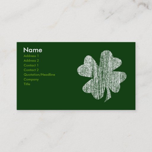 Customizable Shamrock Business Cards