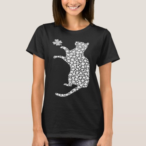 Shamrock C Cat Kitten Kitty Lover Saint Patricks  T_Shirt