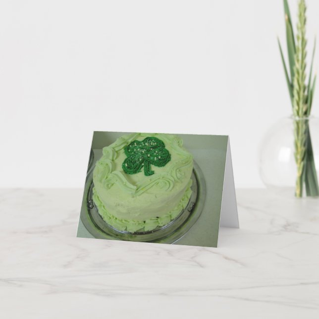 Shamrock Cake, St. Patrick's Day Card (Front)