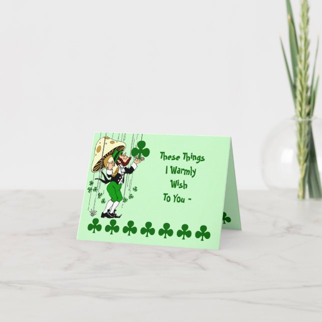 Shamrock Card Irish Blessing St. Patrick's Day (Front)