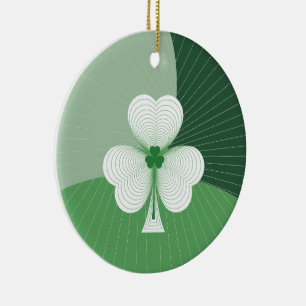 Shamrock Cascade Ceramic Ornament
