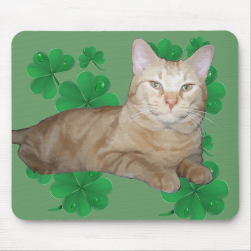 Shamrock Cat Mousepad