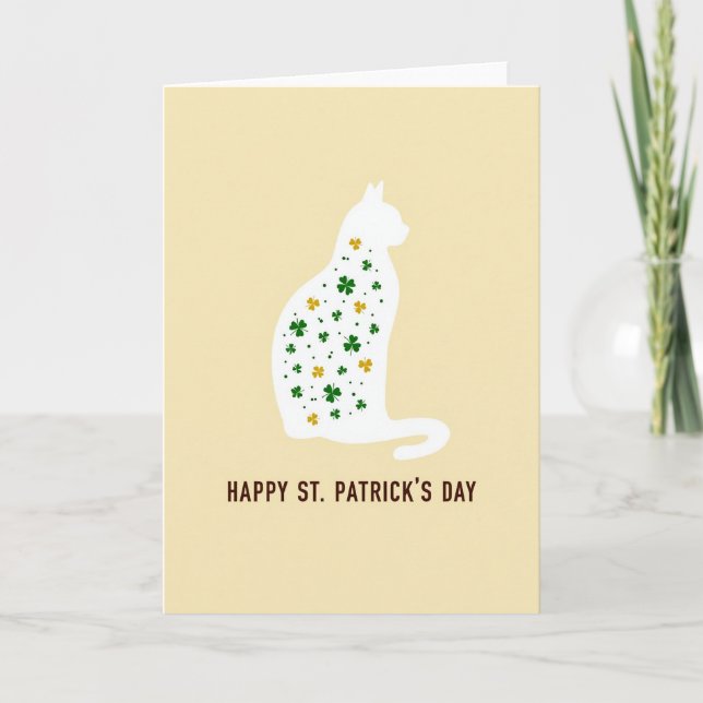 Shamrock Cat Pattern Card (Front)