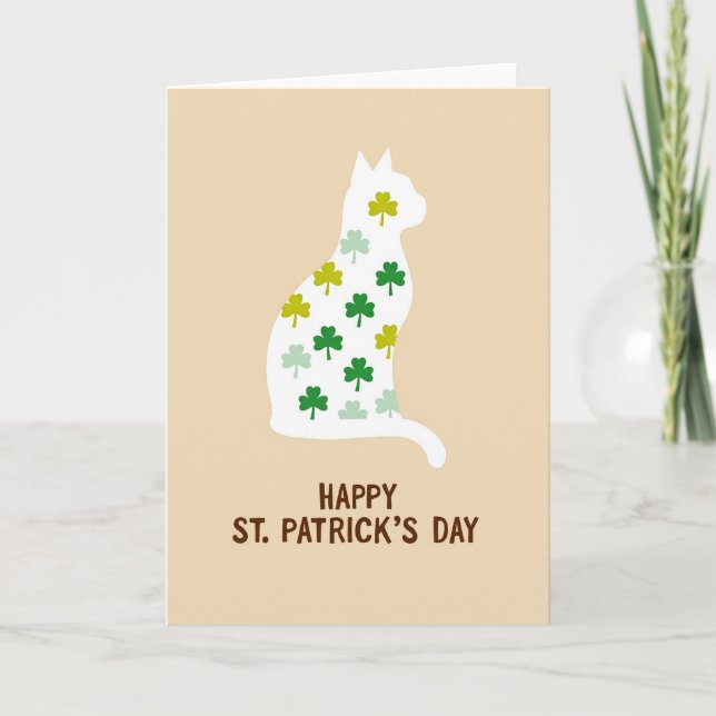 Shamrock Cat Silhoutte Card (Front)
