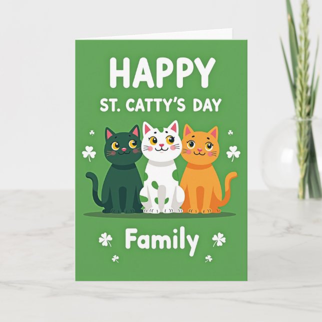 Shamrock Cats Family Fun Card (Front)